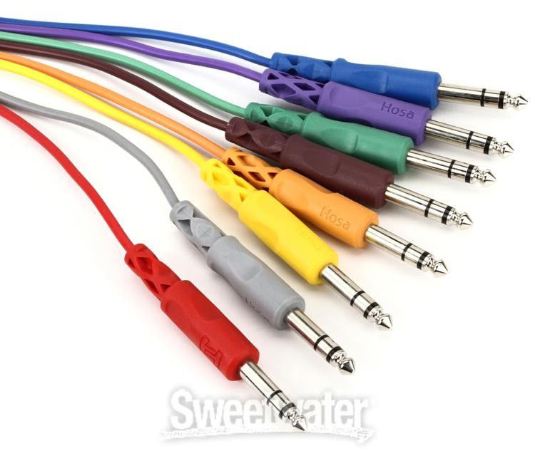 Hosa CSS-890 1/4" TRS Male Patch Cable 8-pack - 3' (Various Colors)
