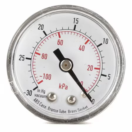 Pressure Gauge, Commercial, 0 To 4000 Psi, 1 1/2 In Dial, 1/8 In Mnpt, Plastic,