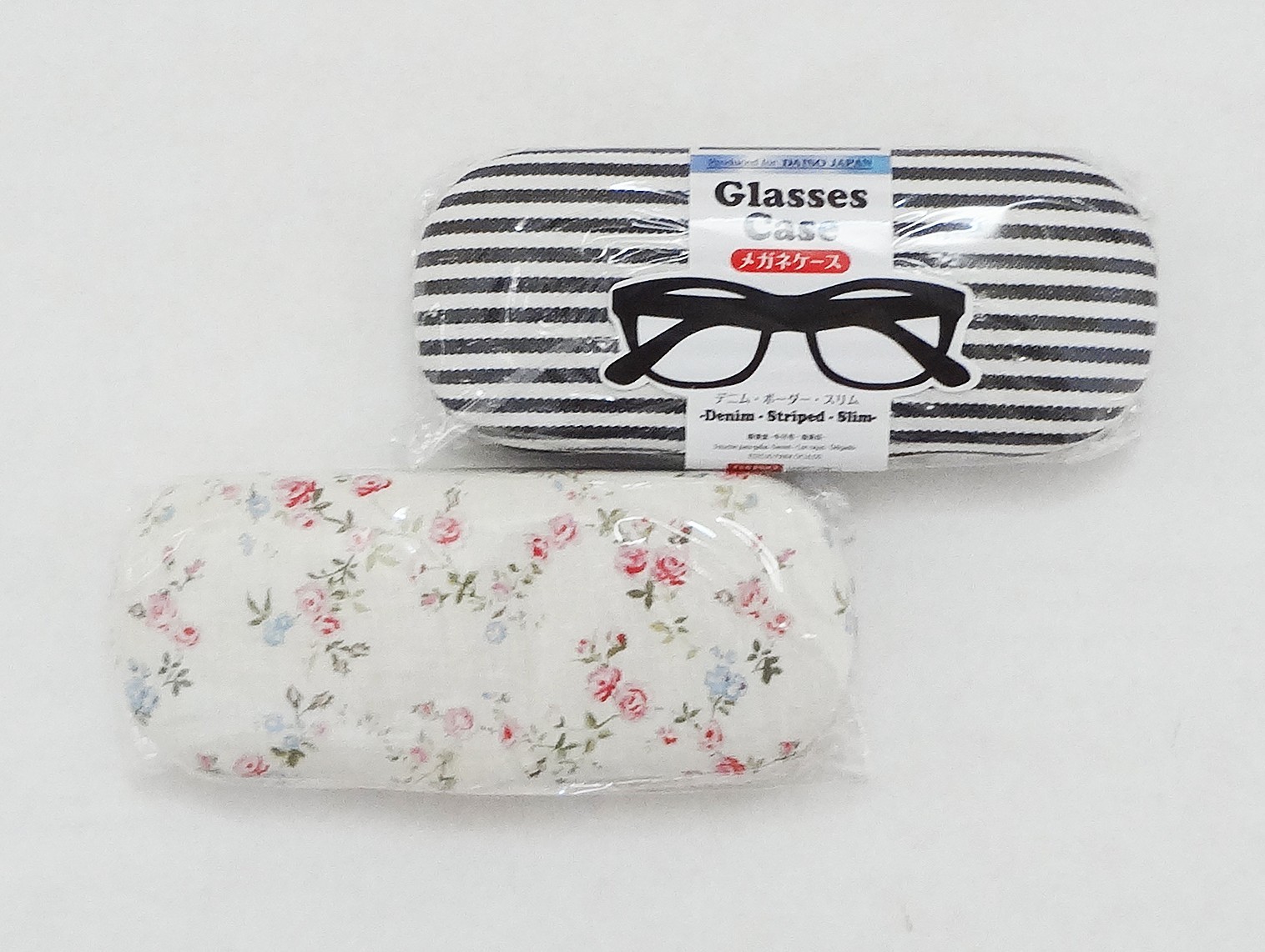 Eyeglasses Case Stripes/Floral 2 Pcs - New