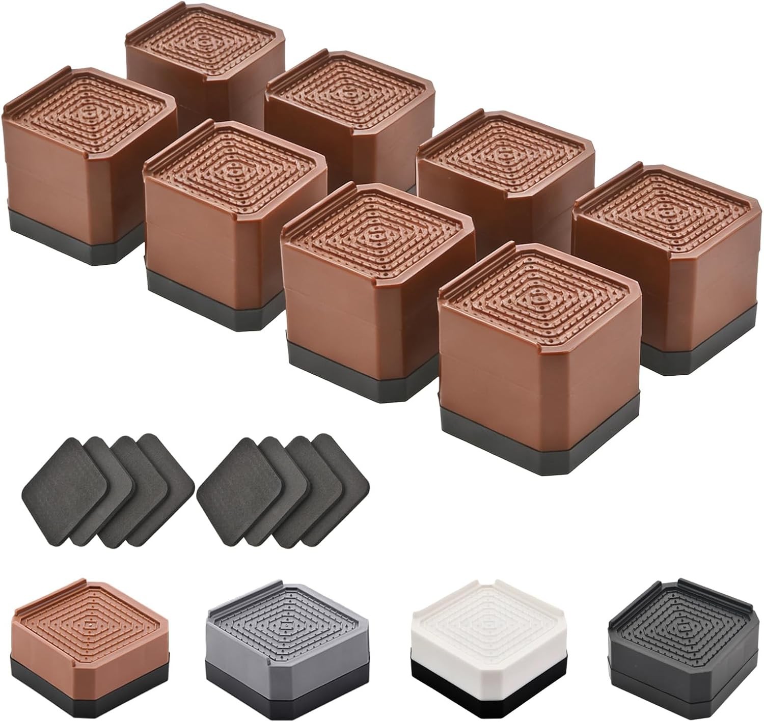 Bed Risers Furniture Risers Heavy-Duty Rectangular Adjustable Block Lift