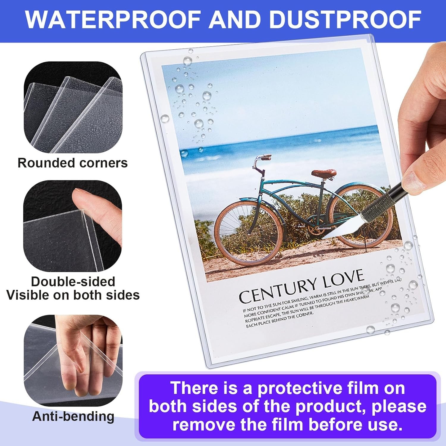 Teling 5 Pcs 8 1/2" x 11" Rigid Print Protectors Clear Sleeve