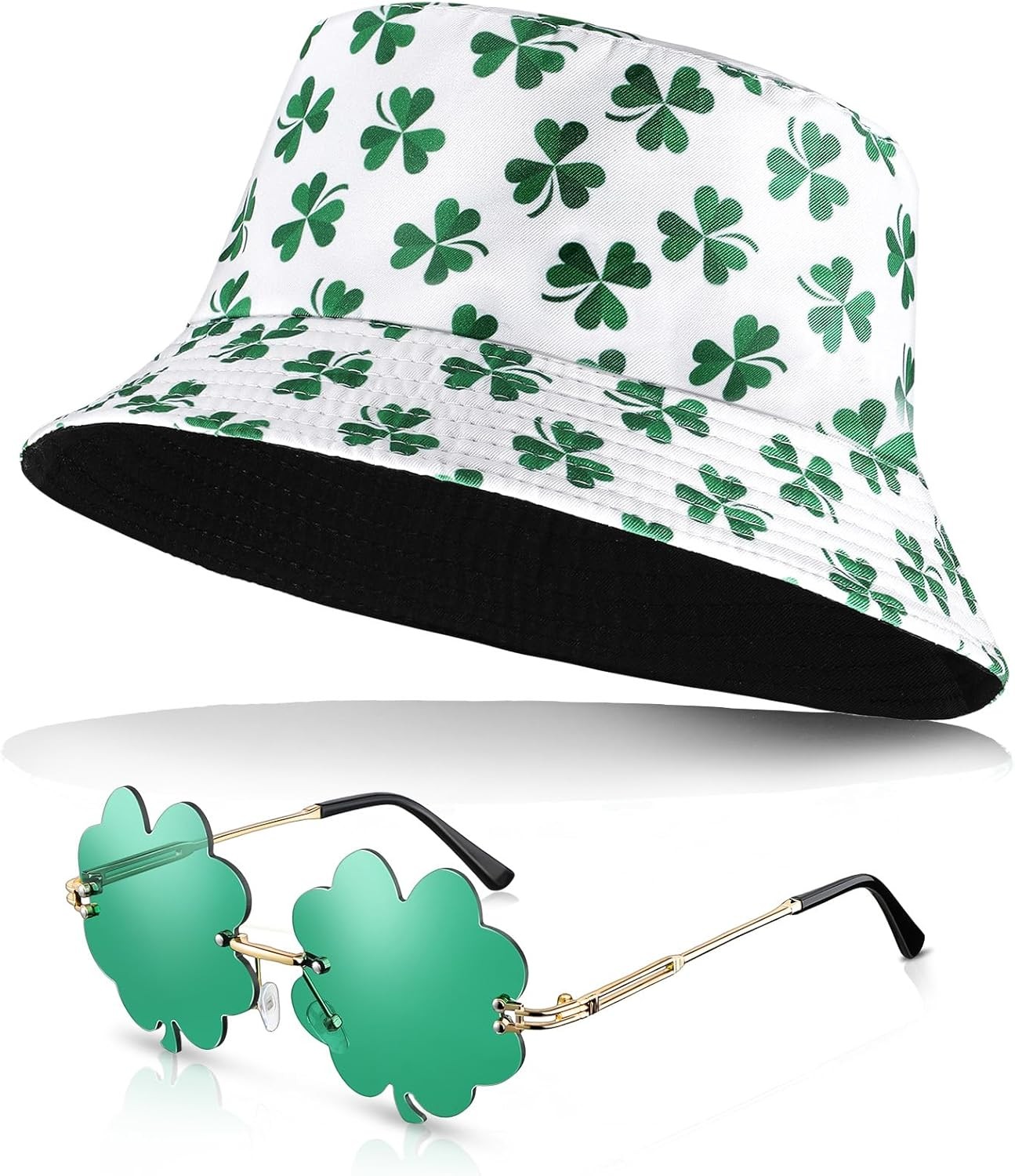 St. Patricks Day Accessories Bucket Hat Clover Four Leaf...