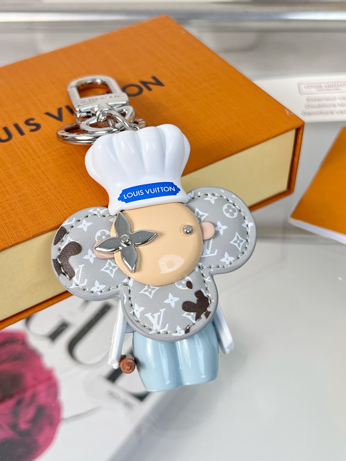 Louis Vuitton Women's Grey Chef Charm Keychain Accessory