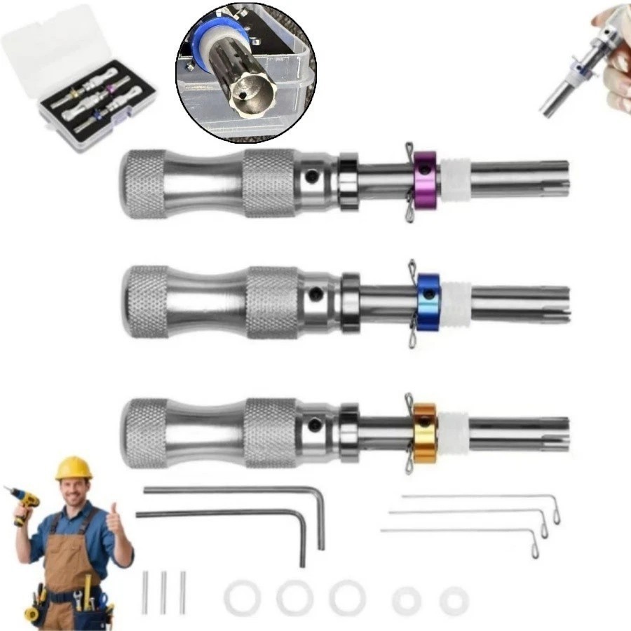 Advanced 7-Pin 3PCS Tubular Lock Tool Set for Padlock, Hook Tool & Seal Puller