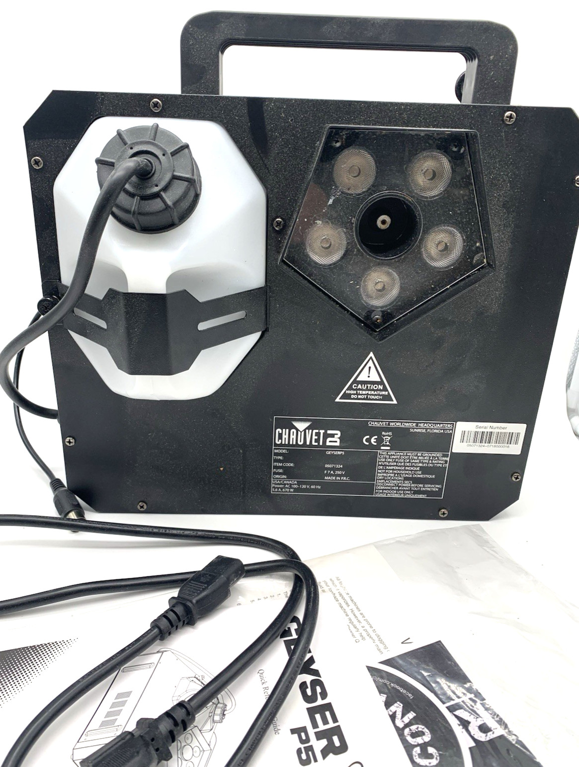 CHAUVET DJ GeyserP5 RGBA+UV Penta LED Fog Machine Pyro Effect Light Uplight