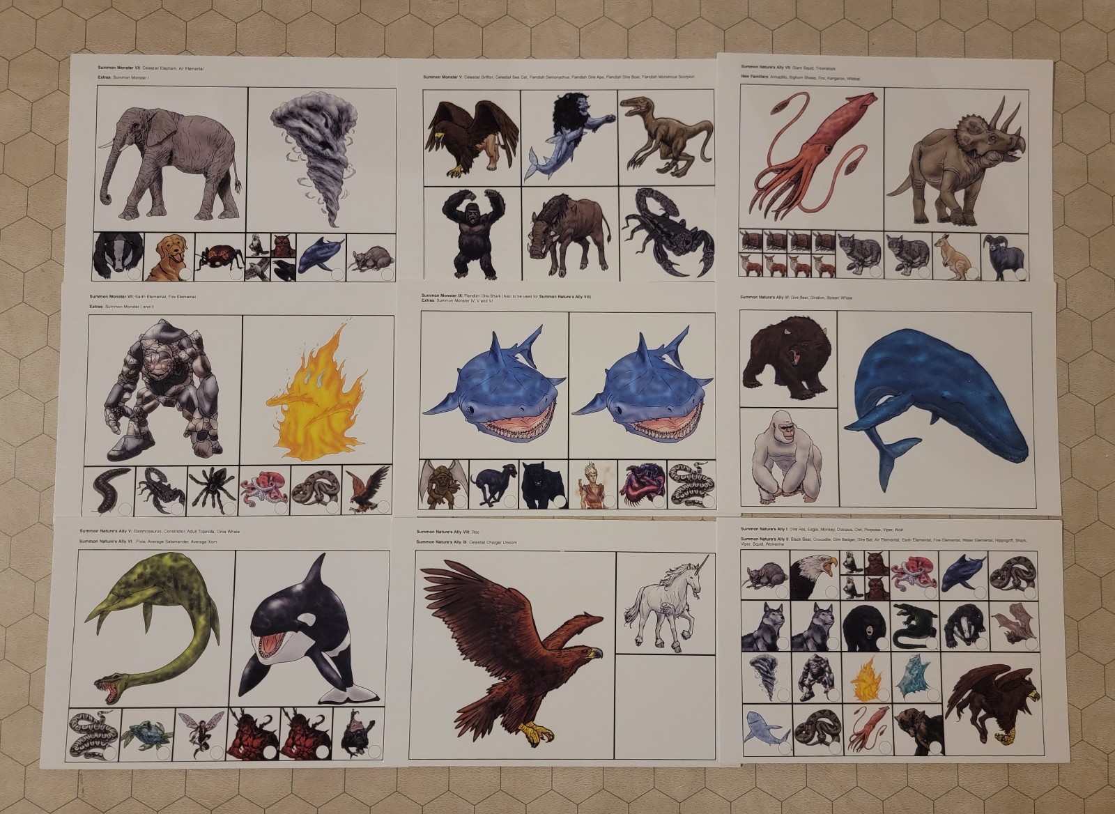 Fiery Dragon Summoned Creatures Counter Collection 5 - 40 pages/350+ counters