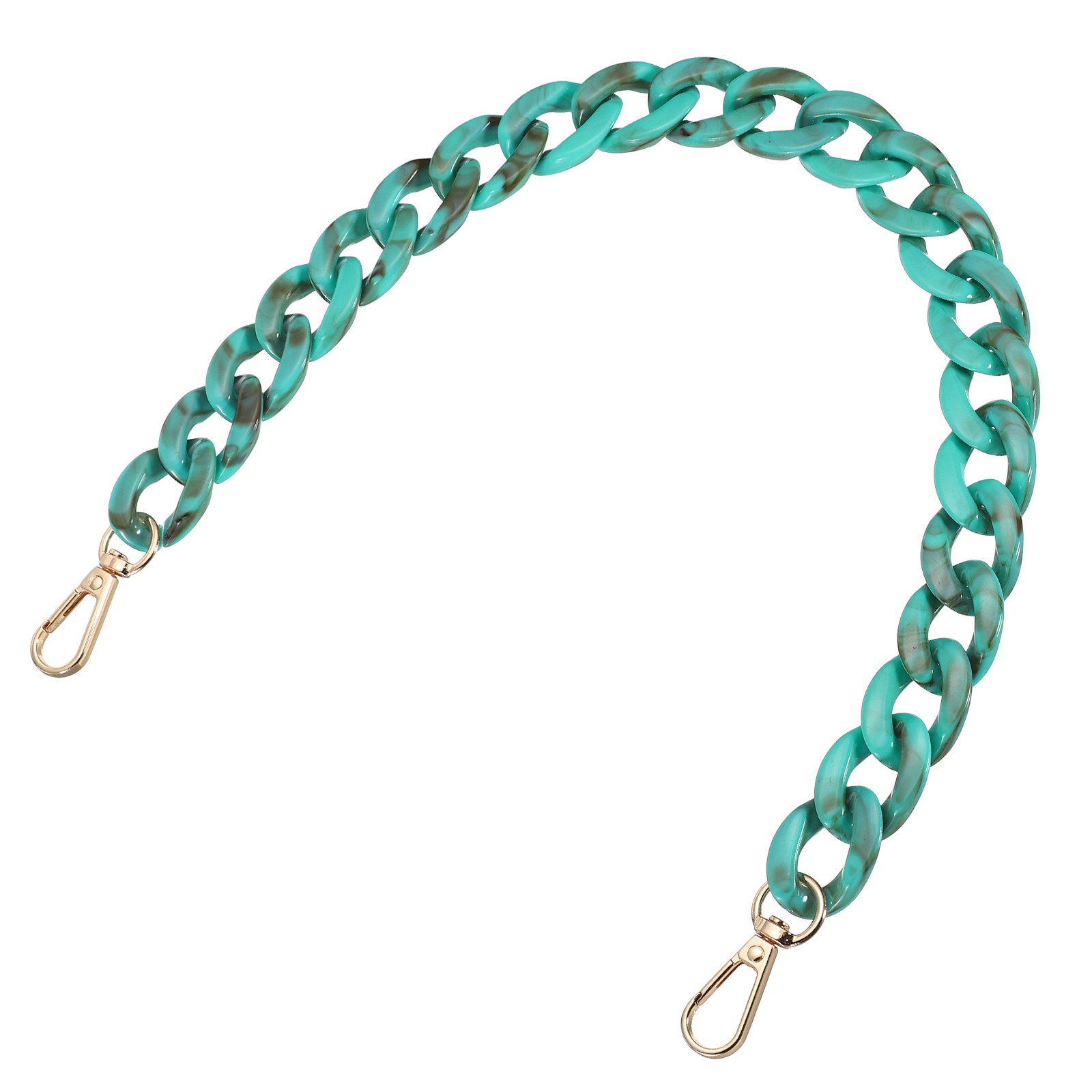 Acrylic Bag Chain, 18" Acrylic Chain for Purse Straps, Blue/Brown