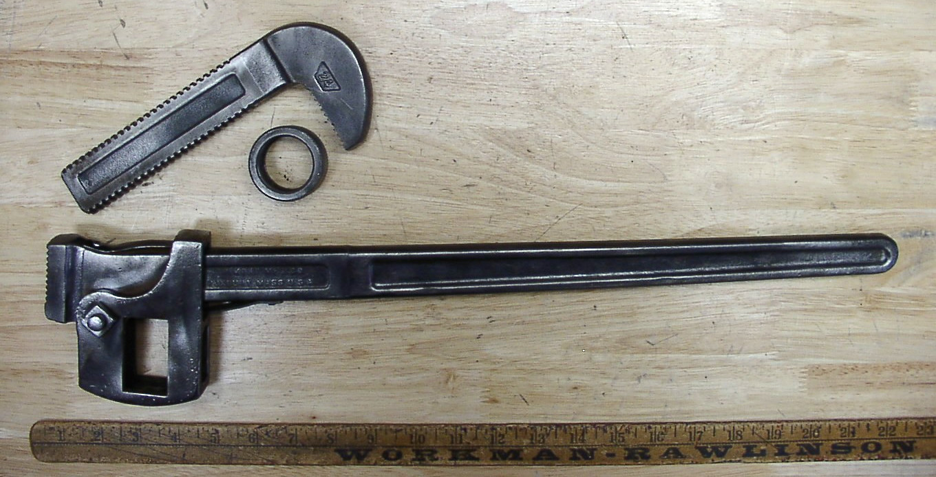 Antique Trimont Mfg. Co. Moroco Popular Stillson 24" Pipe Wrench,3" Cap.,XLINT!