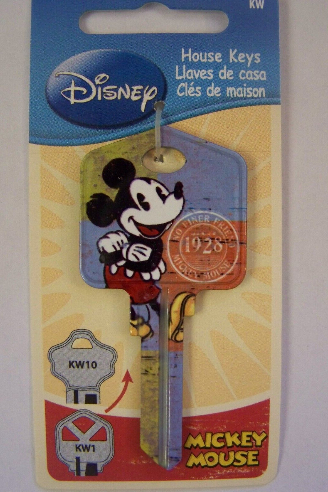 Disney Mickey Mouse 1928 Kwikset KW1/KW10 house key blank