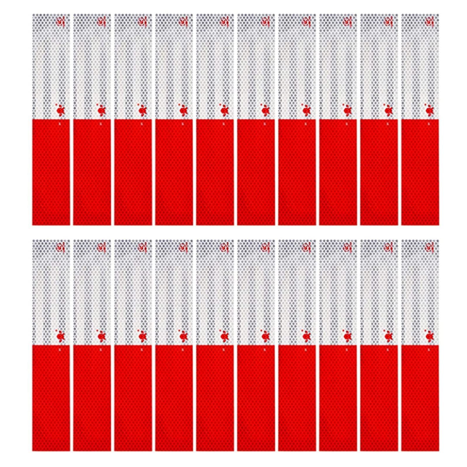 SICILAMIU Reflective Tape, 2" × 12" × 20 Pack × × 20 Pack, Red