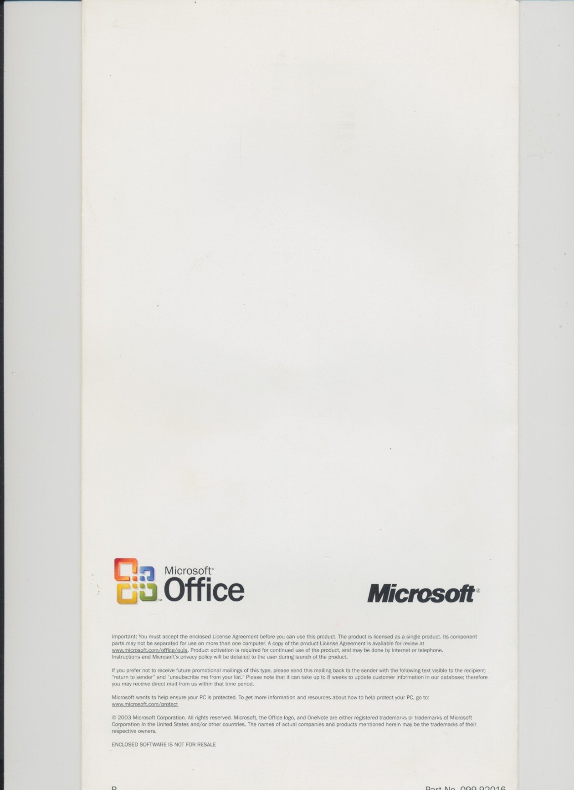 Microsoft Office Pro 2003 + MS OneNote 2003 - Early Release - 2 x CDR w/folder