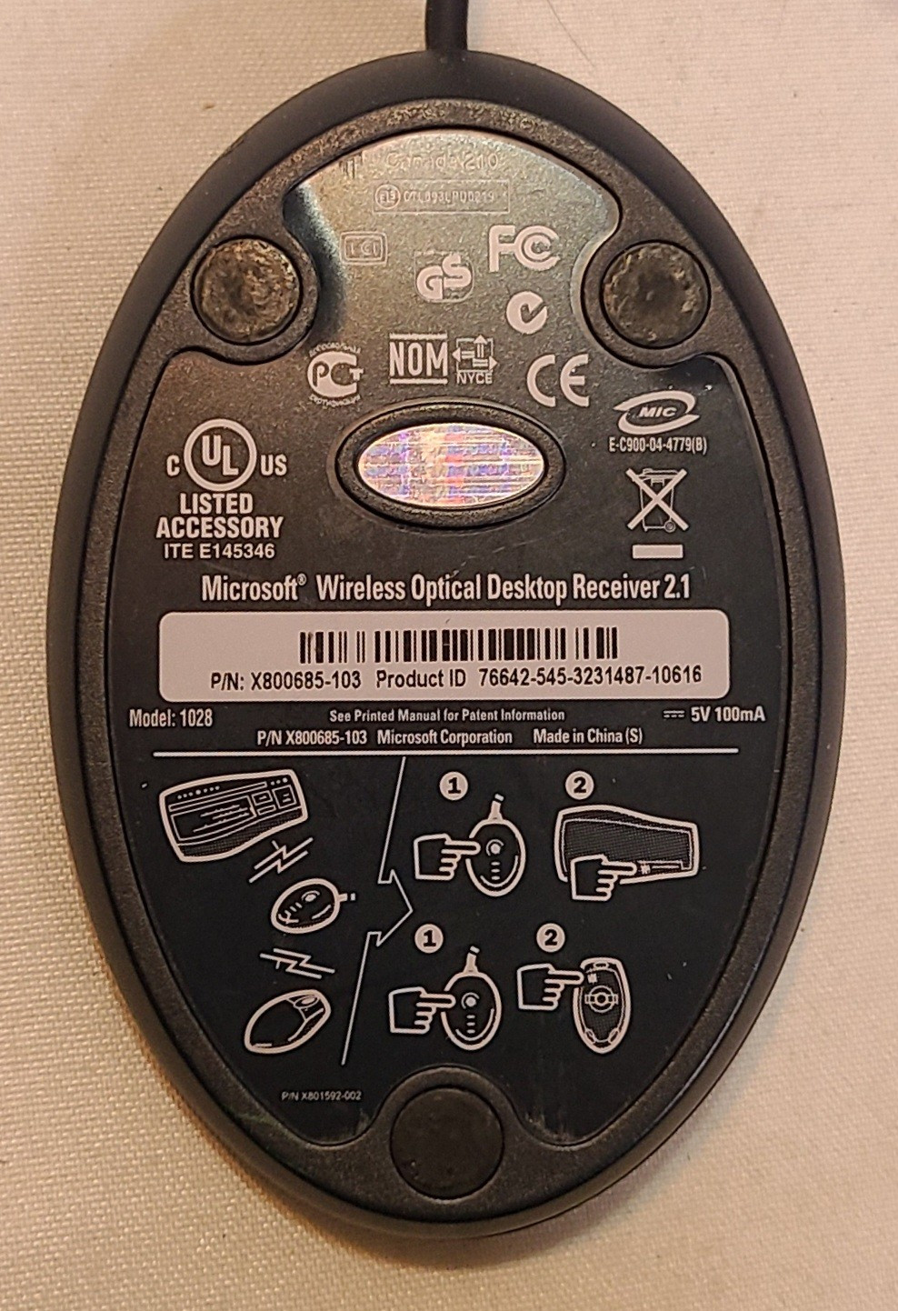 Microsoft Black Wireless Desktop Mouse