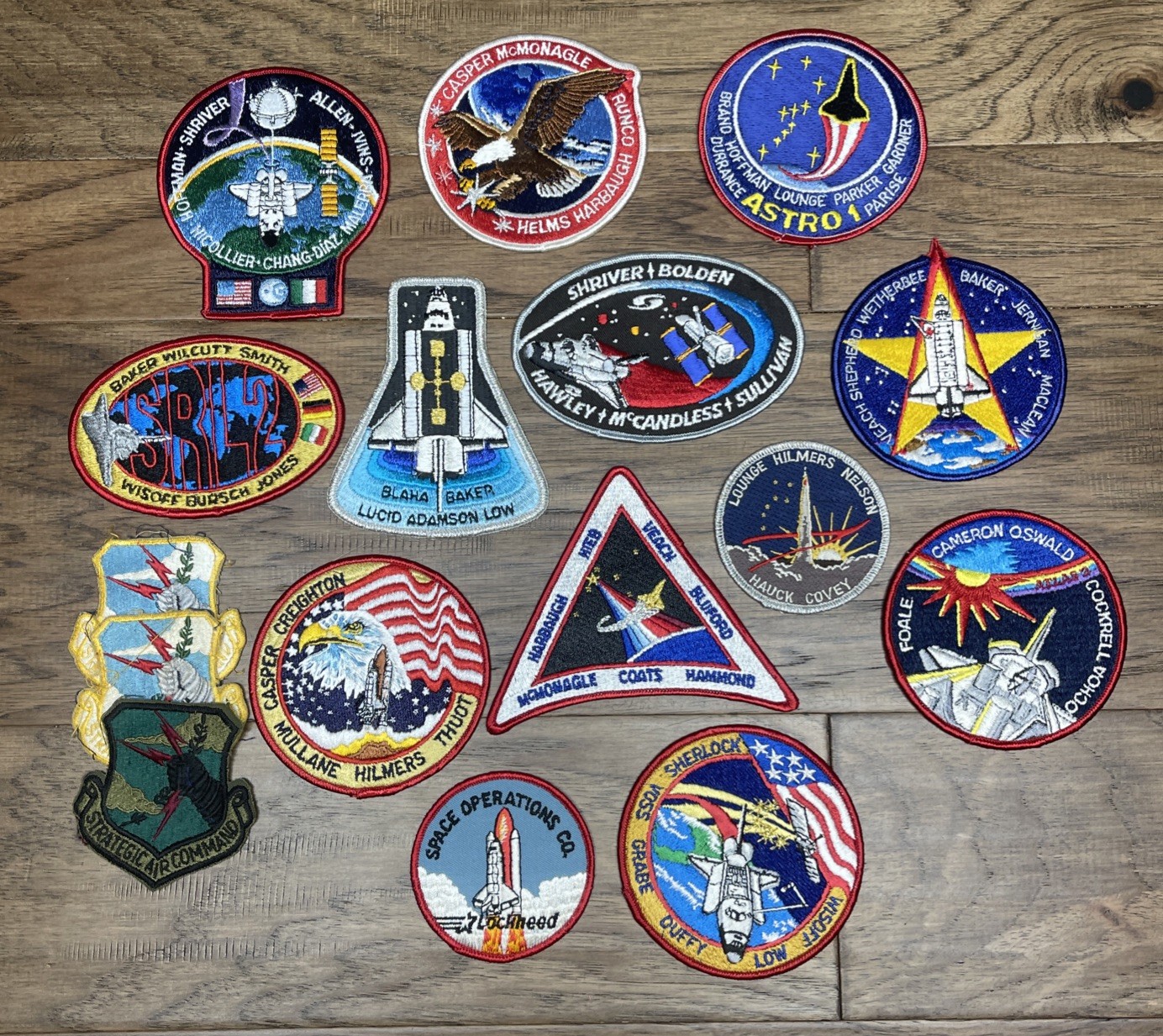 Vintage Lot Of NASA  Space Patches Shuttle Lockheed Aircraft Command CV JD
