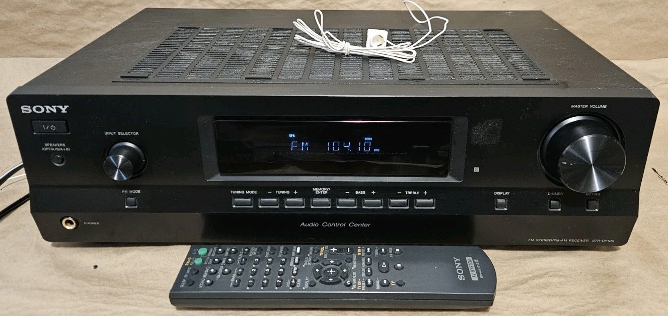 Sony STR-DH100 2 Ch AM FM DMPORT Stereo Receiver System 100 WPC W/ Remote Bundle