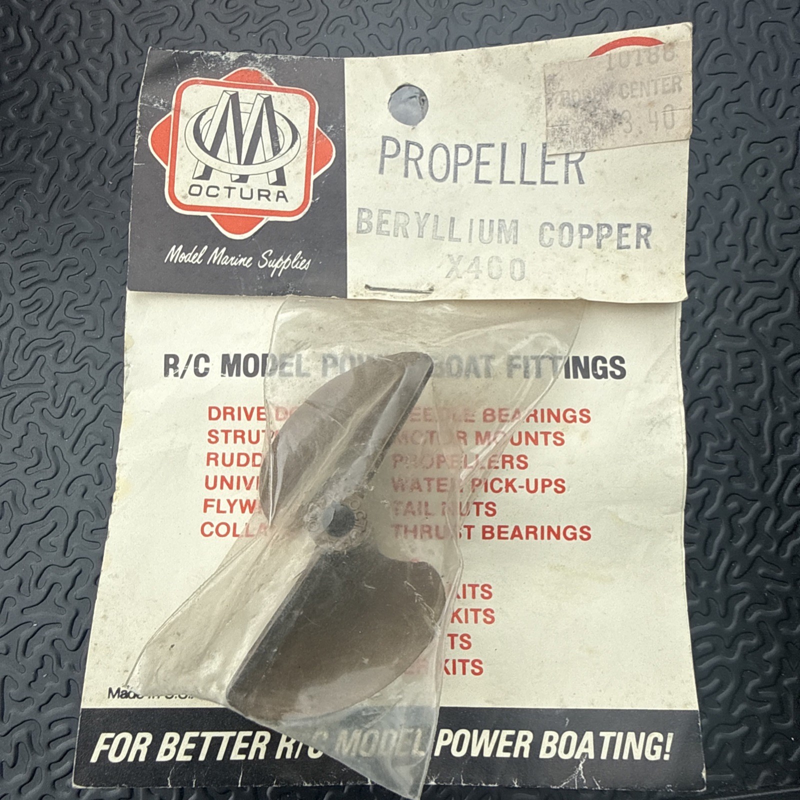 Vintage OCTURA X460 RC Boat Propeller 3/16" Shaft, Beryl. Copper, Left Hand  NEW