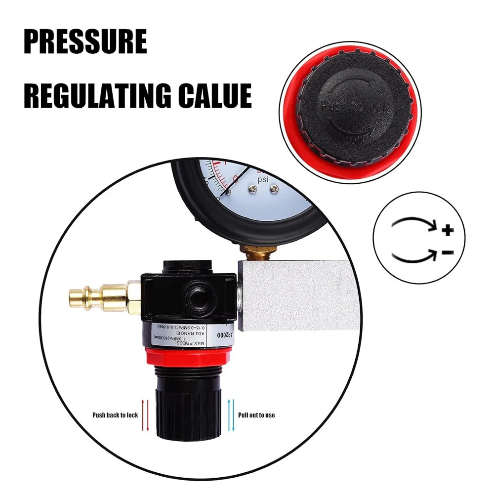 Cylinder Leak Down Tester Car Gasoline Engine Dual Gauge Leakdown Detector Tool