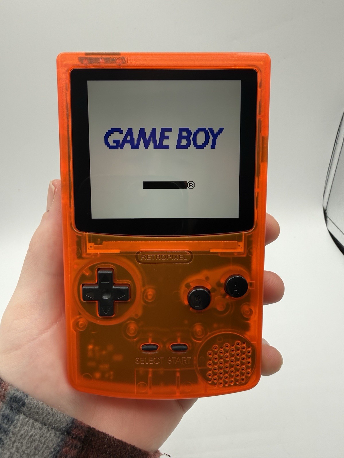 Clear Orange USB C Rechargeable Gameboy Color Gameboy Mod IPS Screen