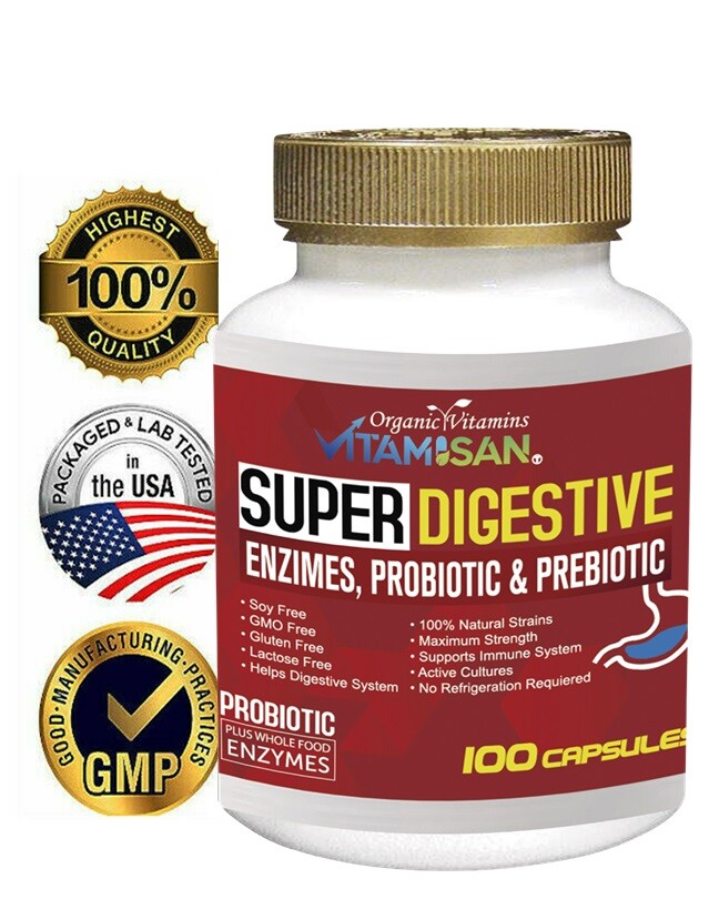 Probiotics 100 Billion CFU Potency Digestive Immune Health 100 Capsules DIGESTIV