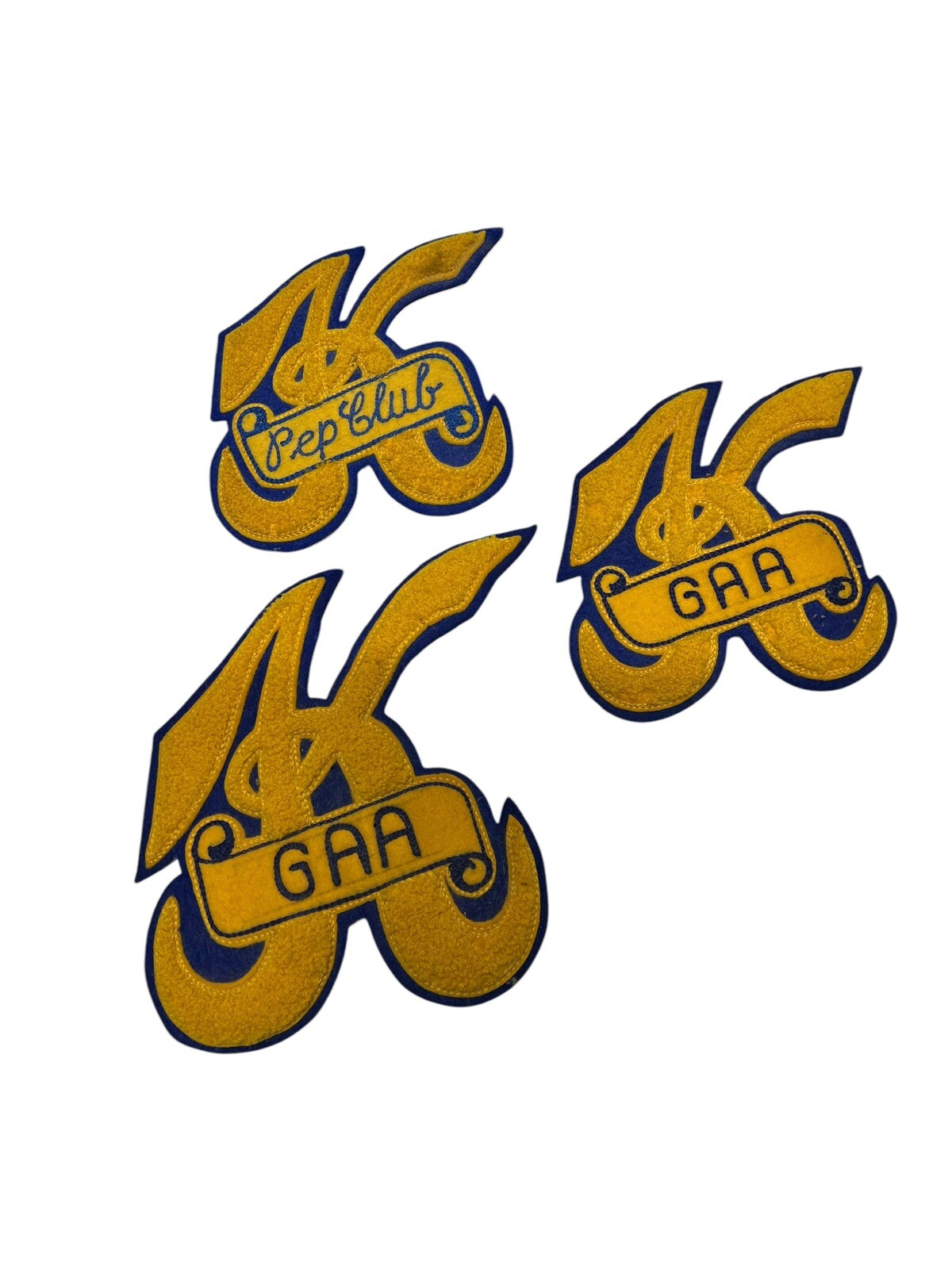 Vtg Blue Gold  Cursive K Pep Club & Girls Athletic Association Letterman Letters