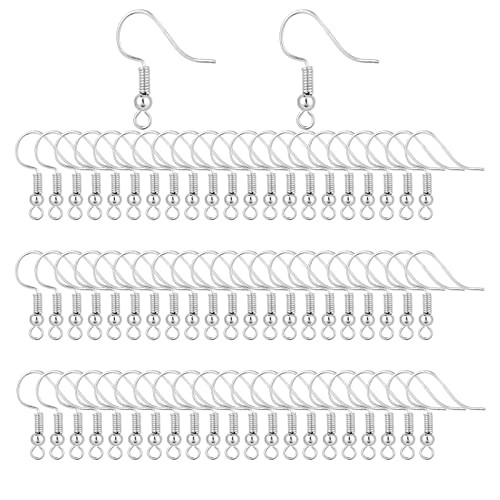 Bylion 400 Pieces Stainless Steel Earring Hooks, Fish Hooks, French Wire Silver
