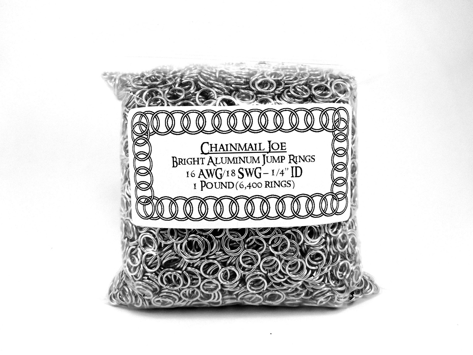 1 Pound Bright Aluminum Chainmail Jump Rings 18G 1/4 ID 6400+ Rings