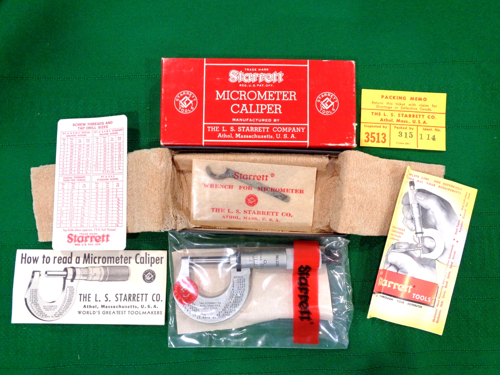 Vintage NEW Starrett 0- 1" Outside Micrometer 230XRL in Original Box