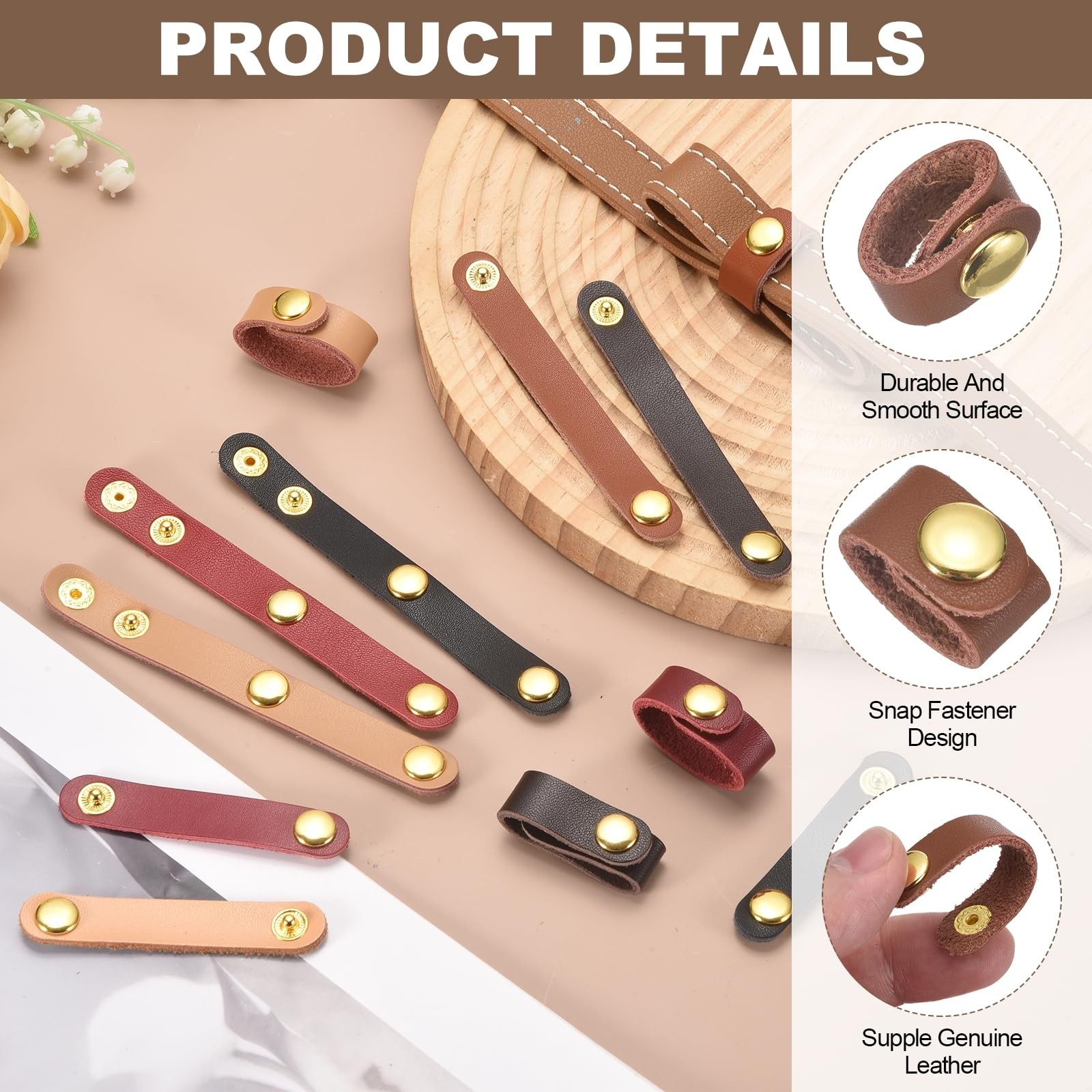 2 Pcs Leather Handbag Strap Shortener, 3.9 Inch Top Handle Keeper Strap Keepe...