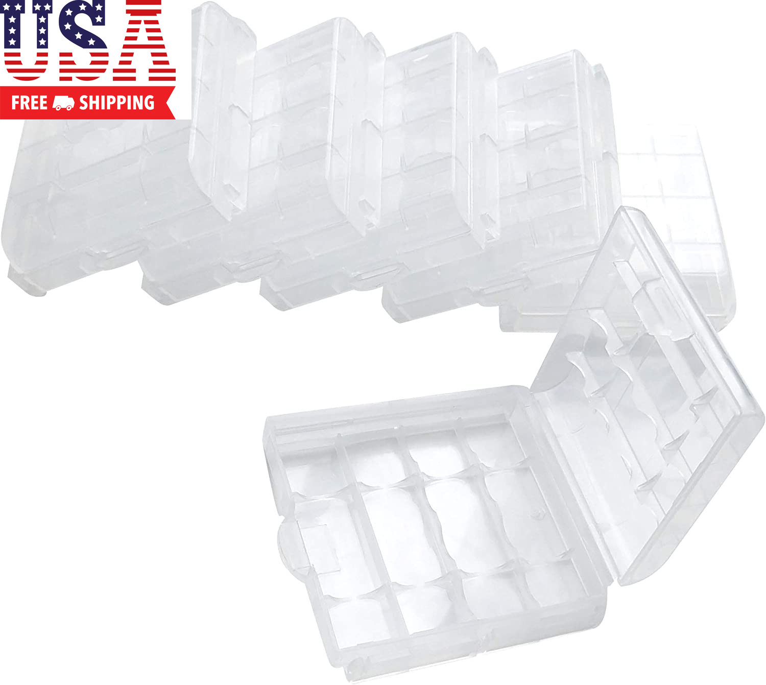 Battery Storage Case for AA/AAA, Battery Holder Box (6Pack Clear)