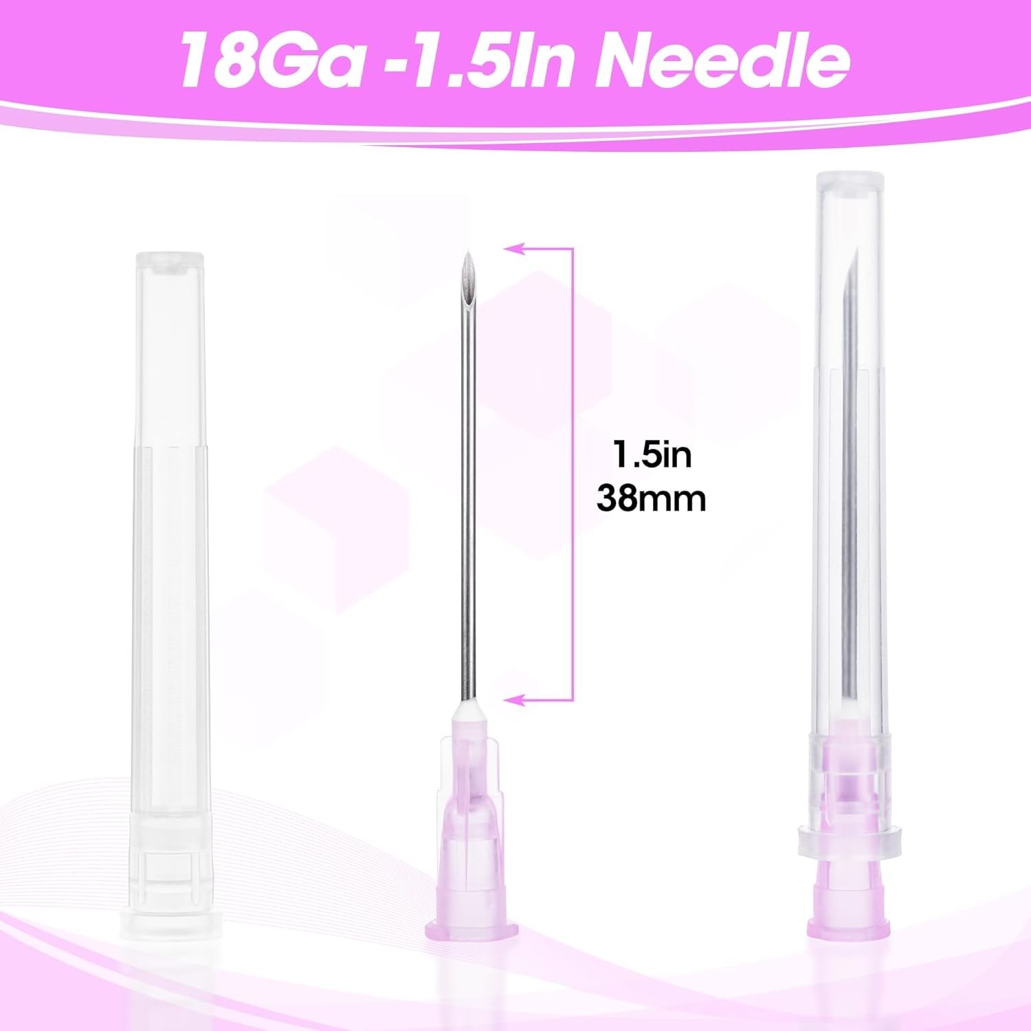 Versatile 18 Gauge Disposable Needles with Caps – Perfect for Scientific Use