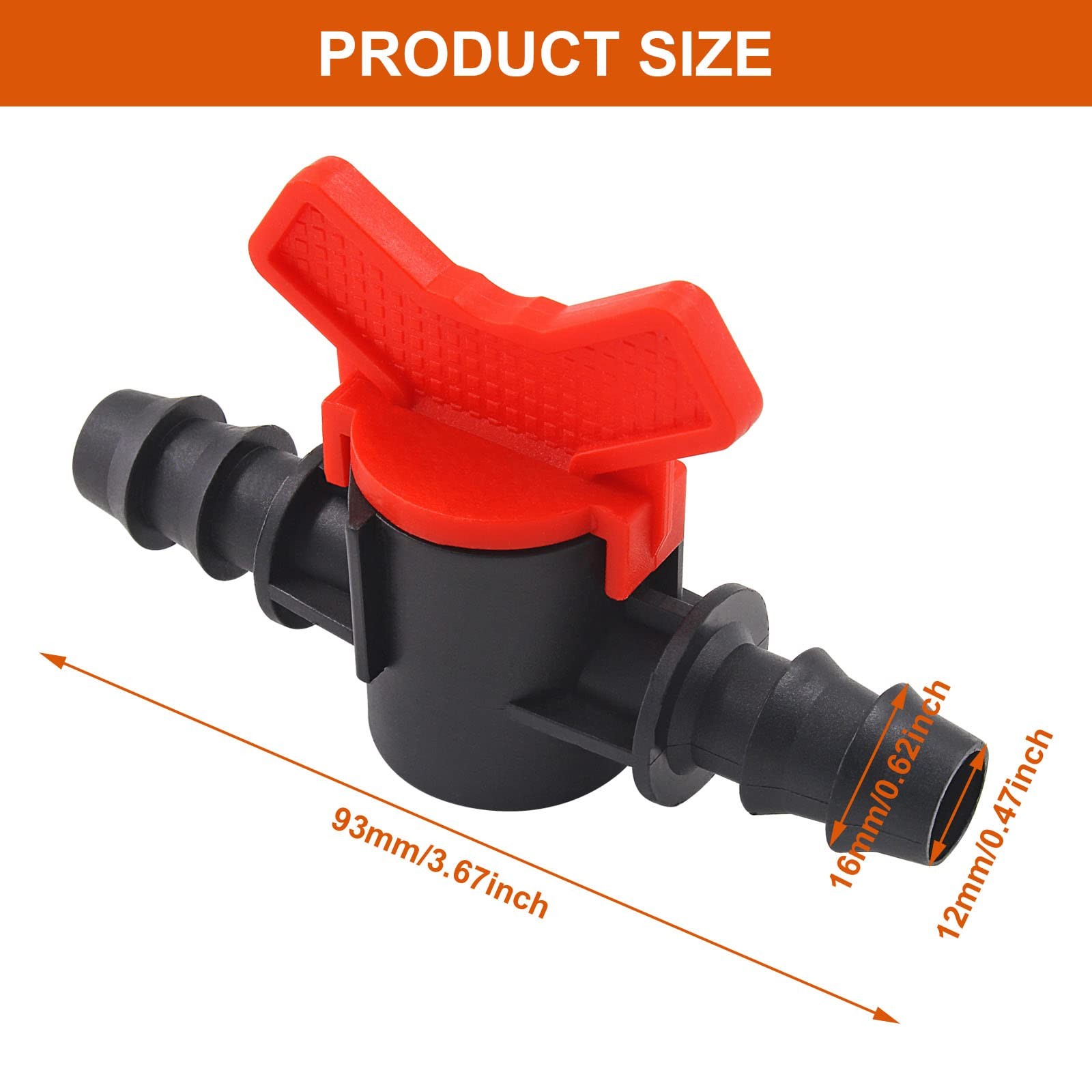Moicstiy 6Pcs 1/2 Inch Drip Irrigation Switch Valve 16mm Ball