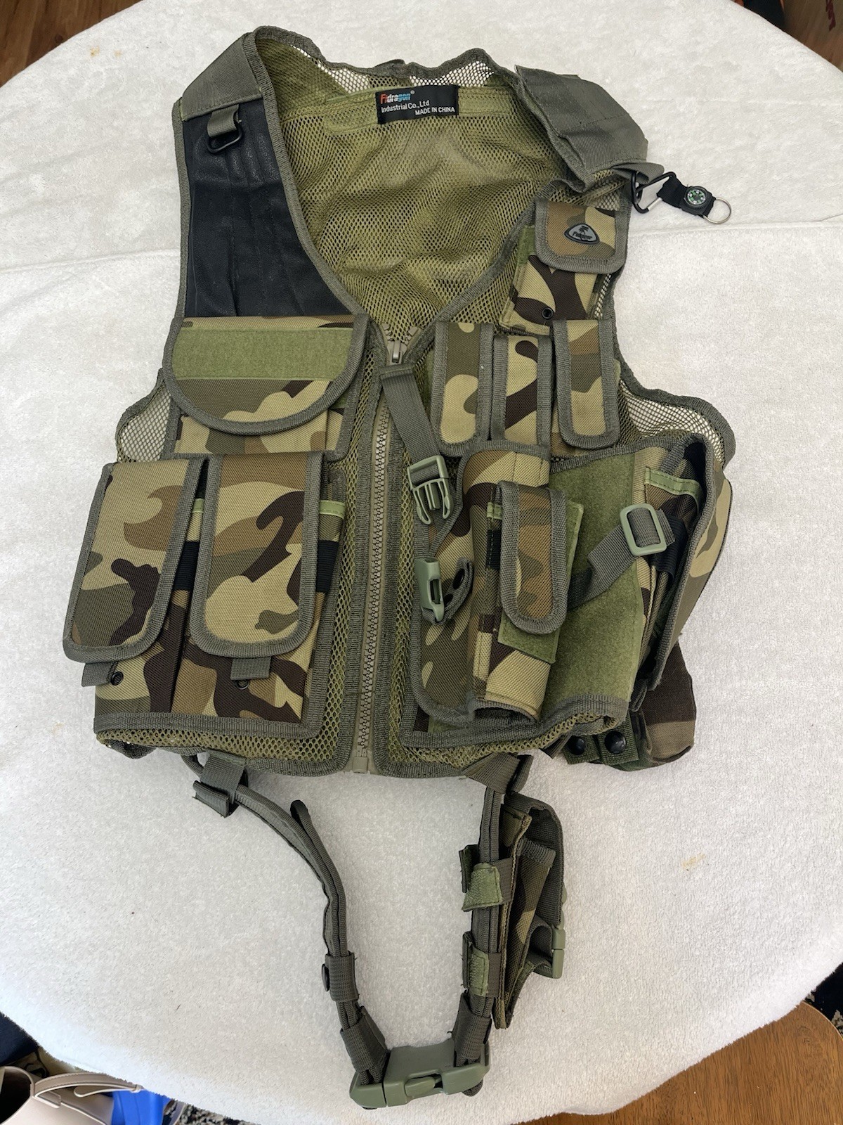 Fidragon Camouflage Tactical Vest Adjustable OSFM Adult Size Field Gear Outdoors