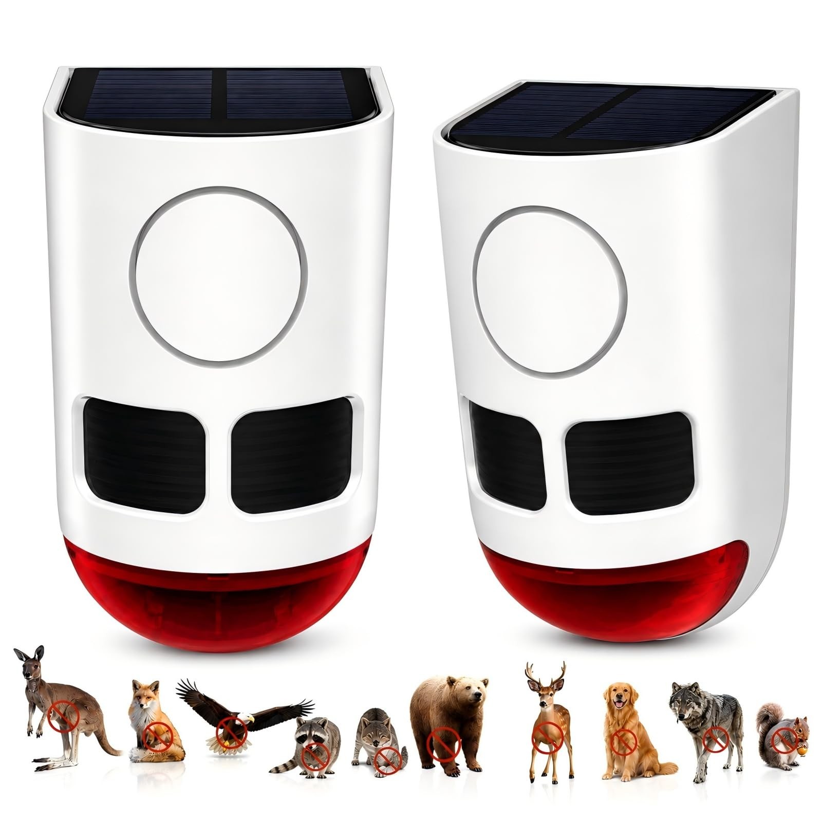 ChunHee Solar Motion Sensor Alarm Outdoor 4 Working Mode Dog Barking Motion A...