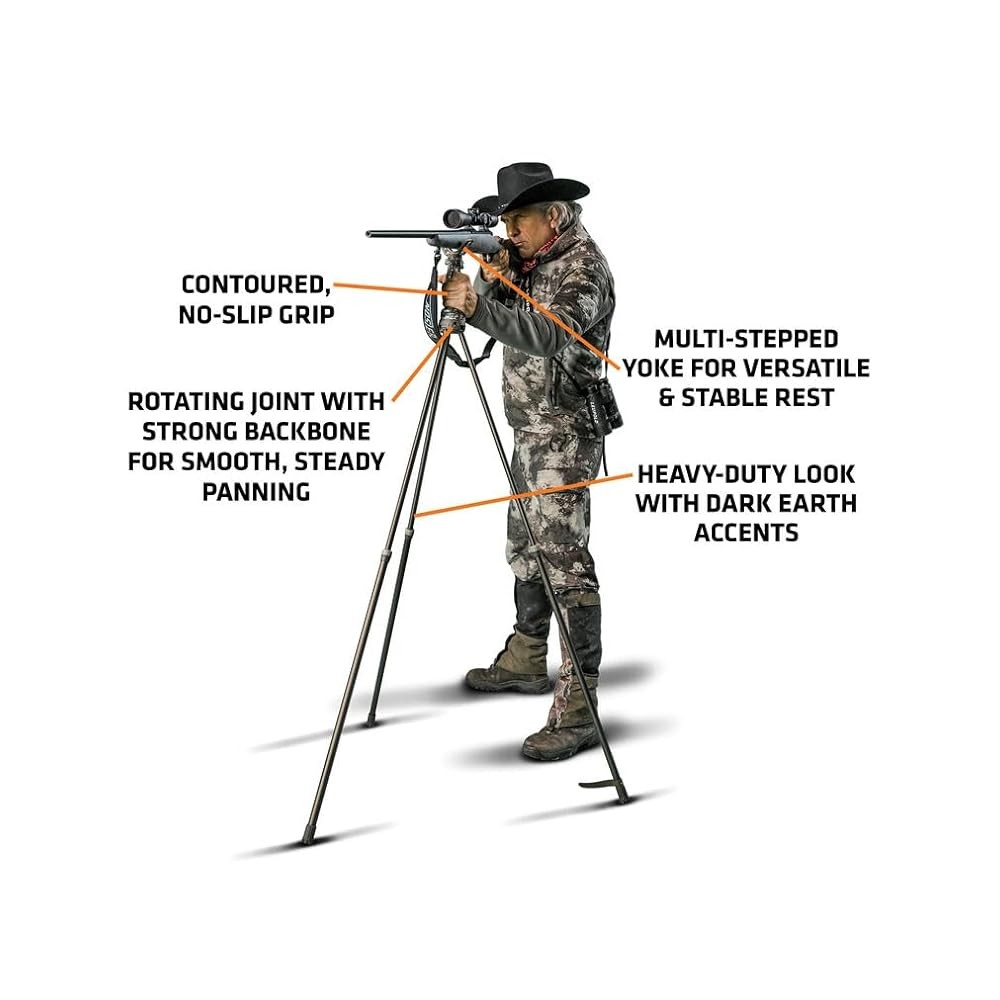 Adjustable Hunting Shooting Stick - Quick-Detach Yoke, Lightweight, Durable