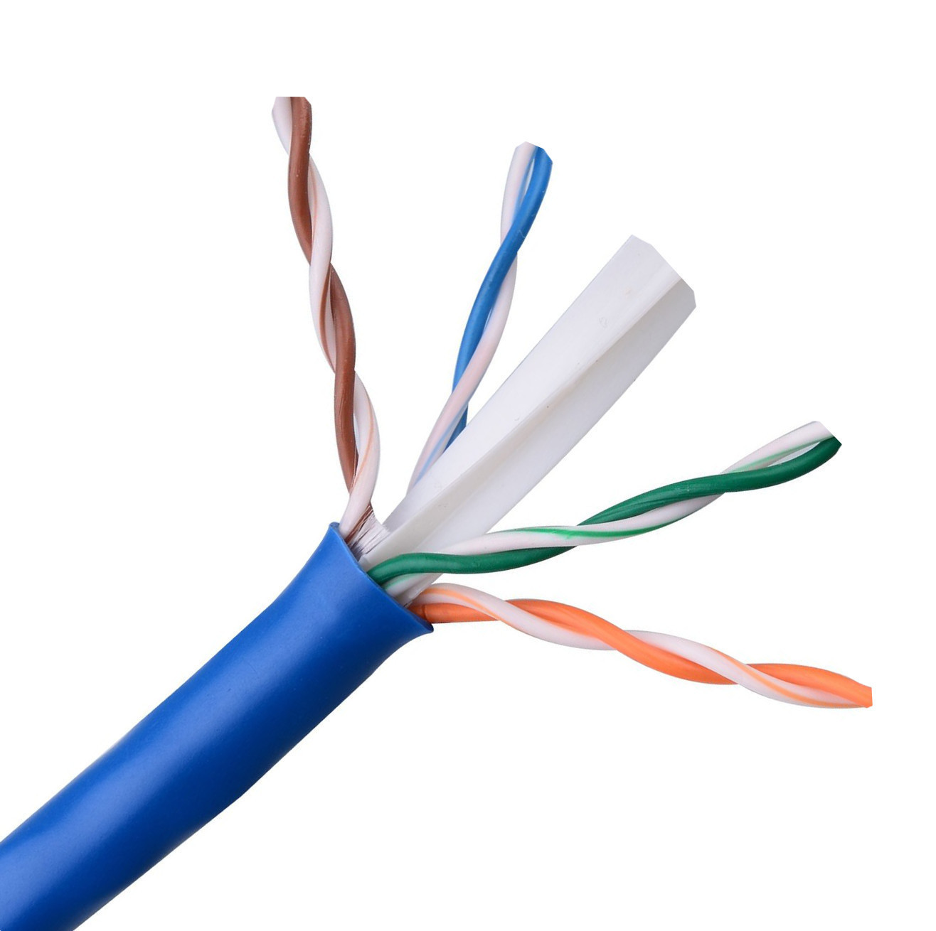 CAT6 Gigabit Ethernet Riser CMR Cable Blue 1000FT - SOLID BARE COPPER