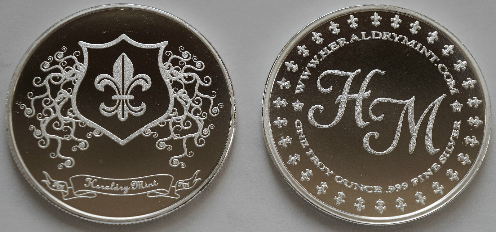 1 OZ HW MINTING COMPANY HERALDRY MINT "FRANCE" FINE .999 SILVER COIN / ROUND