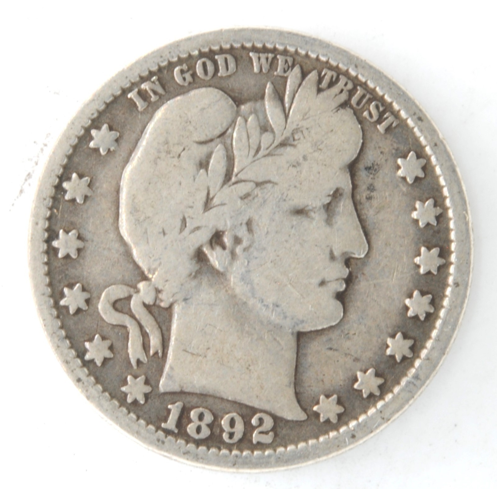 United States 1892-O Barber Quarter 25 Cents 90% Silver New Orleans Mint Coin