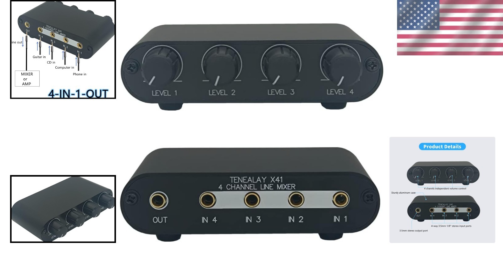Mini 4-Channel Passive Mixer - Perfect for Connecting Multiple Audio Sources