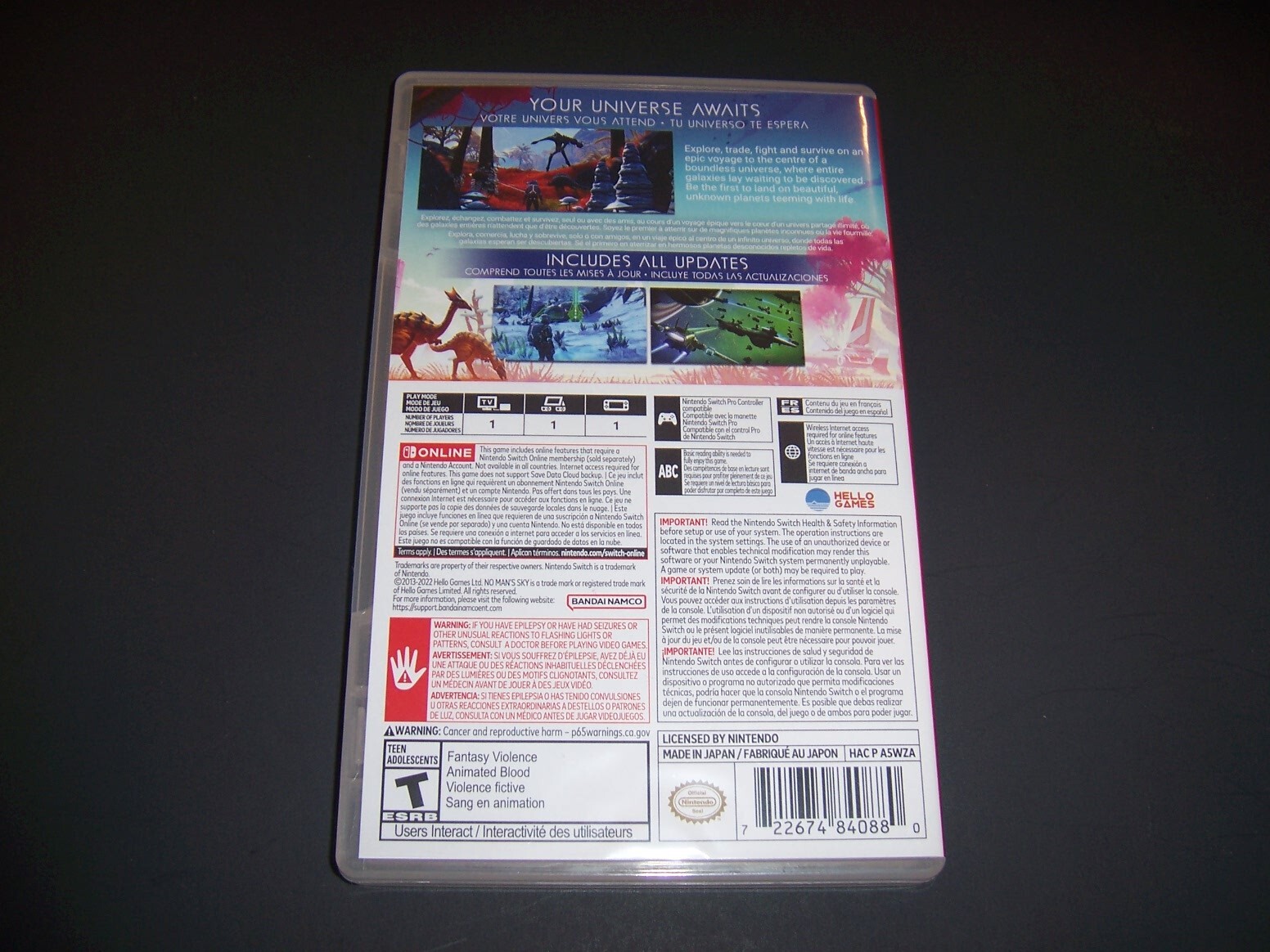 Authentic Replacement Case ONLY - NO MAN'S SKY - Nintendo Switch Box