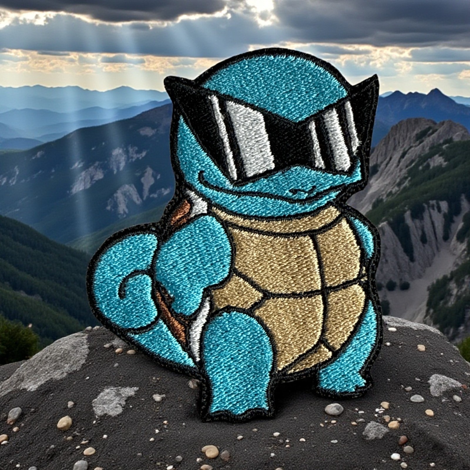 Cool Squirtle Embrodery Patch 3.17" X 2.63"