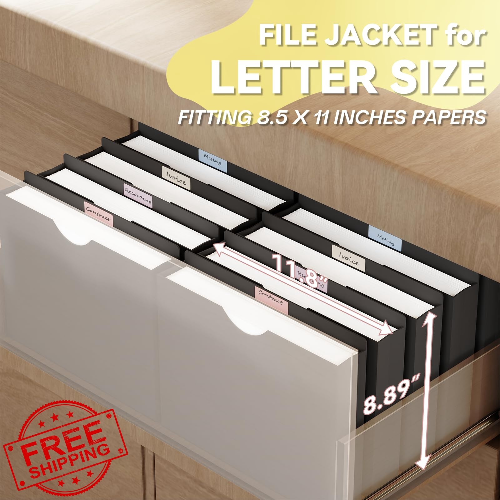 NORDUN Black 2" Expansion File Jackets 12 Pack