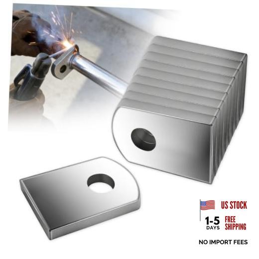 10PCS Weld on Tabs with 3/8" Hole,1-1/2"×1" Flat Bottom Welding Table