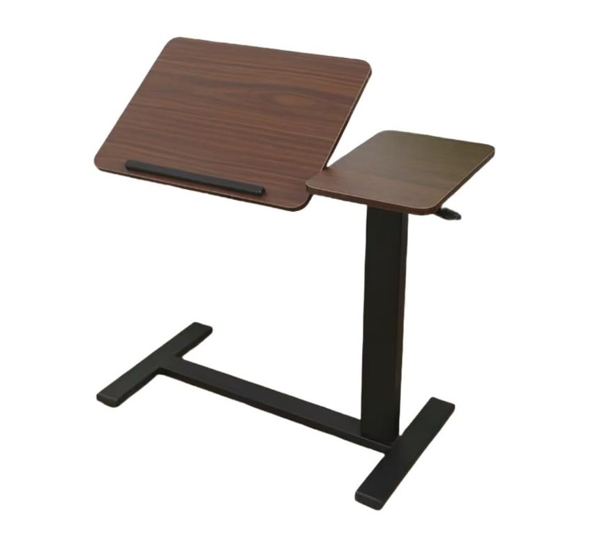 Modern Lift Folding Side Table Height Adjustable Tilting Bedside Desk With Wheel