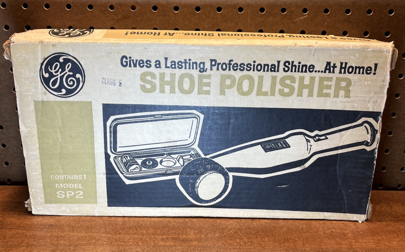 Vintage GE Shoe Polisher SP2 Complete Kit Case Manual Tested Working Clean
