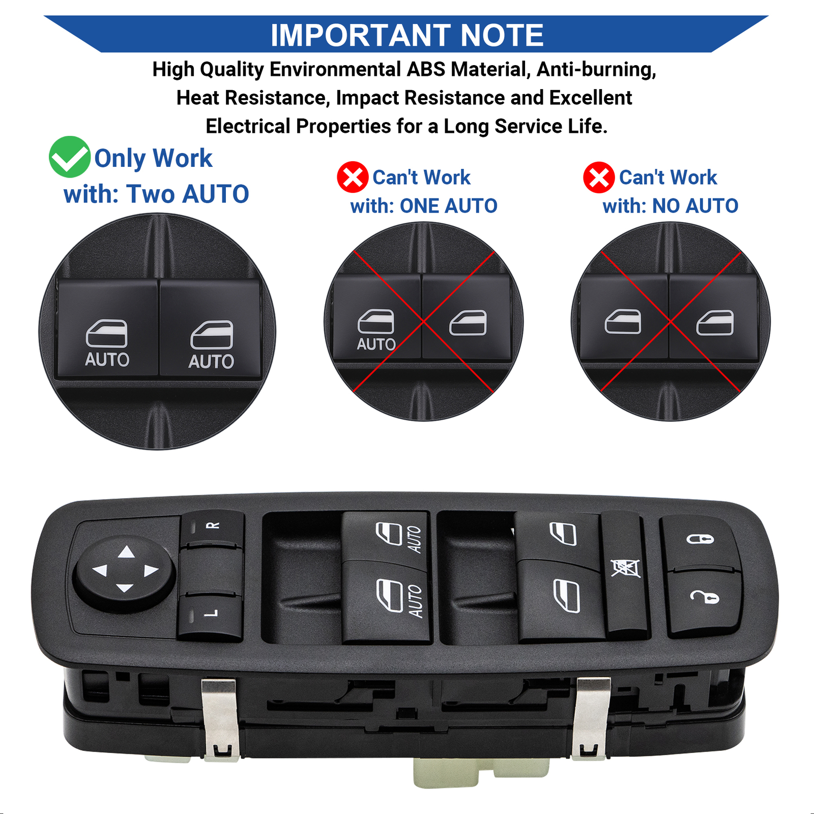 Master Power Window Switch Control for 2011-2013 Dodge Durango 68086693AC 2Autos