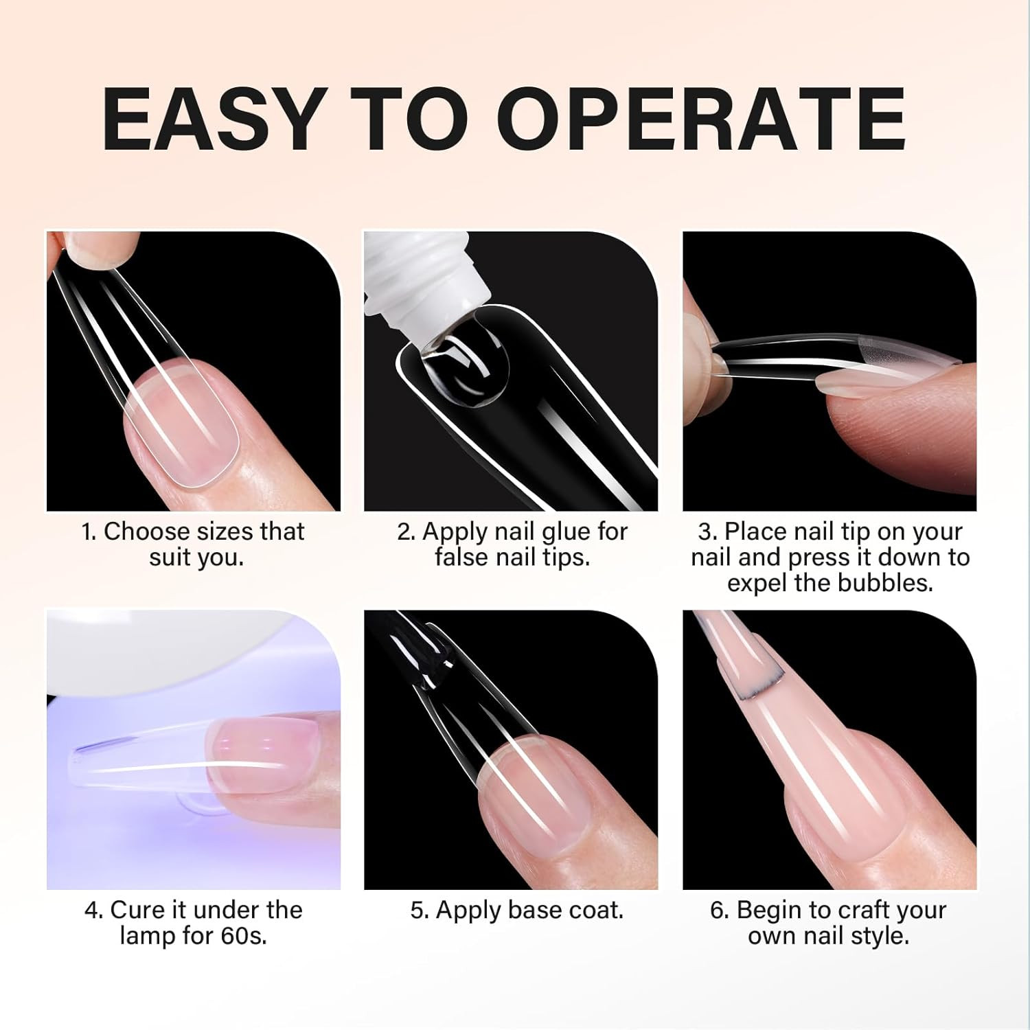 Solid Gel Nail Glue for Nail Tips Strong Nail Glue for Press Ons Professional Fa
