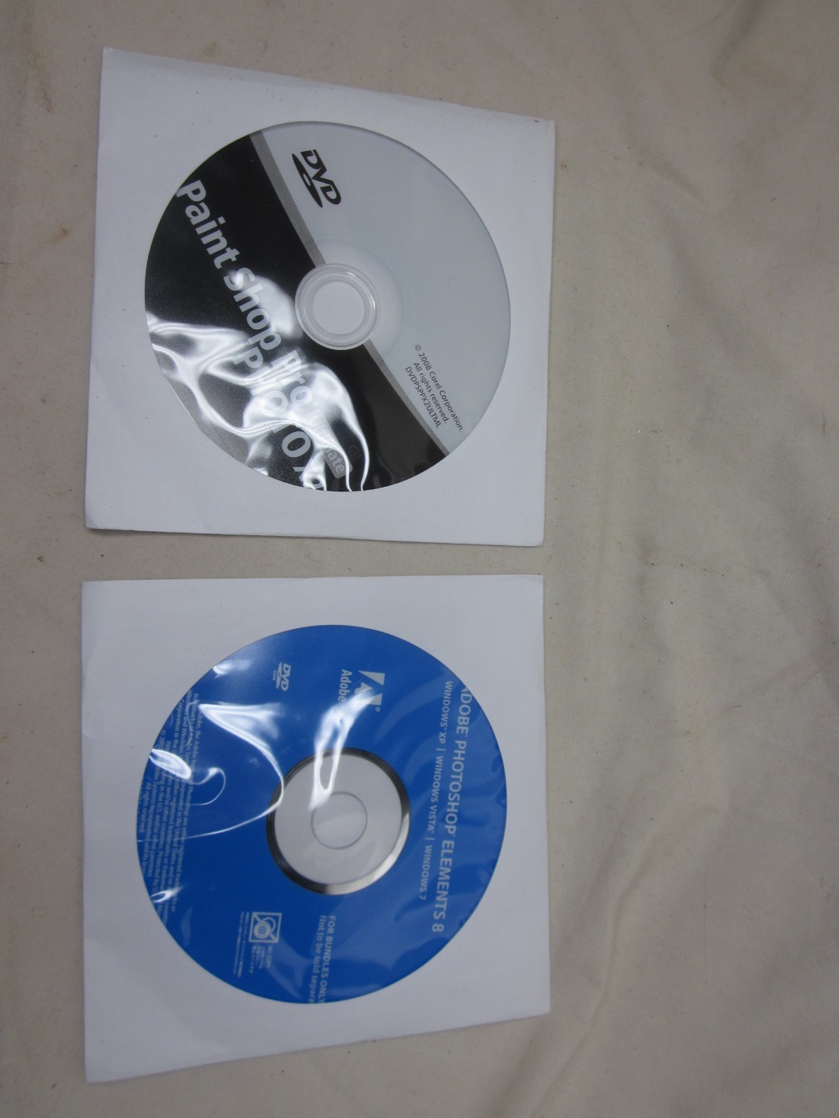 PHOTOSHOP ELEMENTS 8 & Paint Shop Pro PHOTO X2 cds cd discs disc software