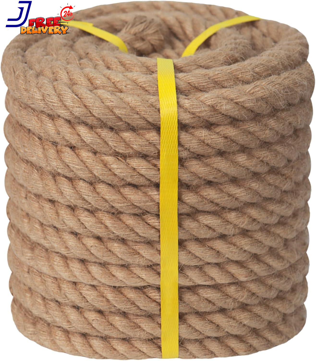 Twisted Manila Rope (1.5 Inch X 100 Feet) Natural Jute Rope Thick Hemp Rope for