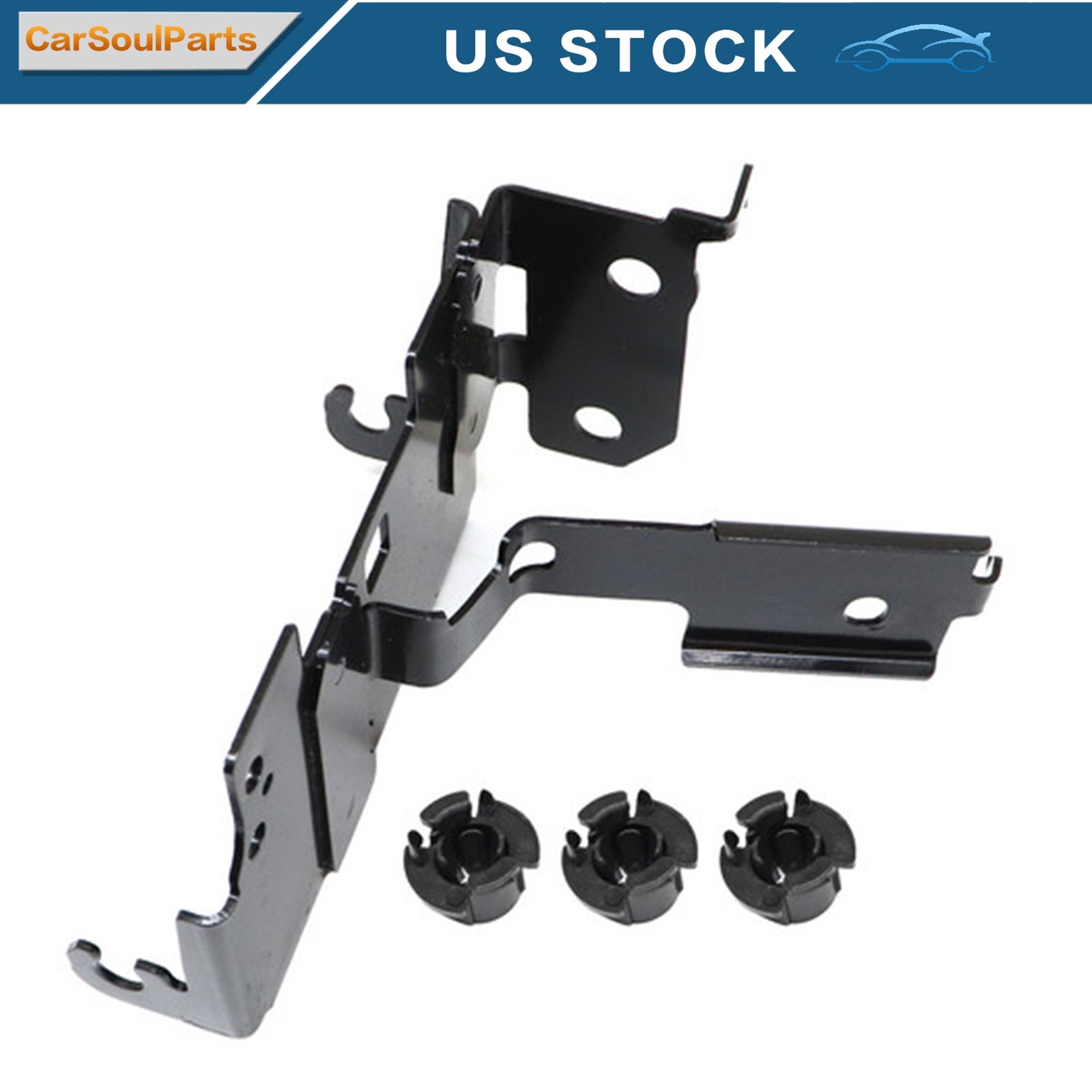 New Radar Bracket + 3x Mounting Clip Fits 2016-2018 Honda Civic 1.5L 2.0L Black