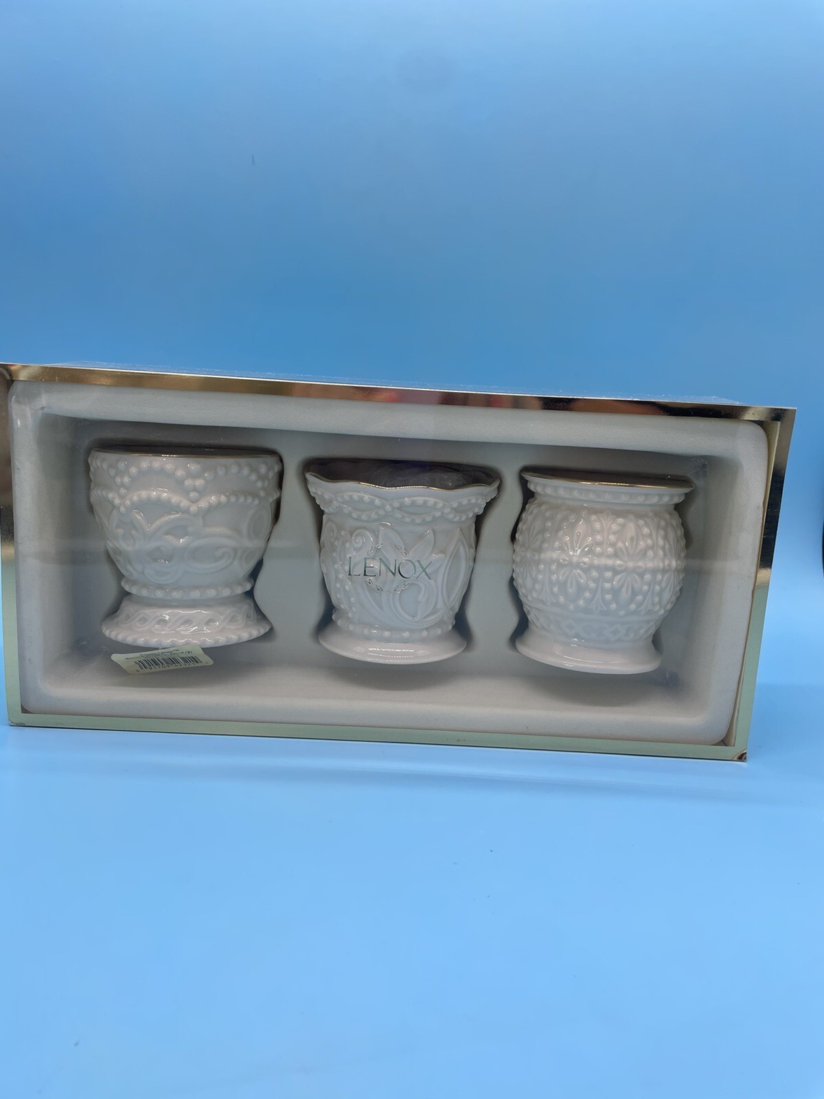 LENOX: Beaded tealights, Set of 3. Brand new in box w/original tags & packaging