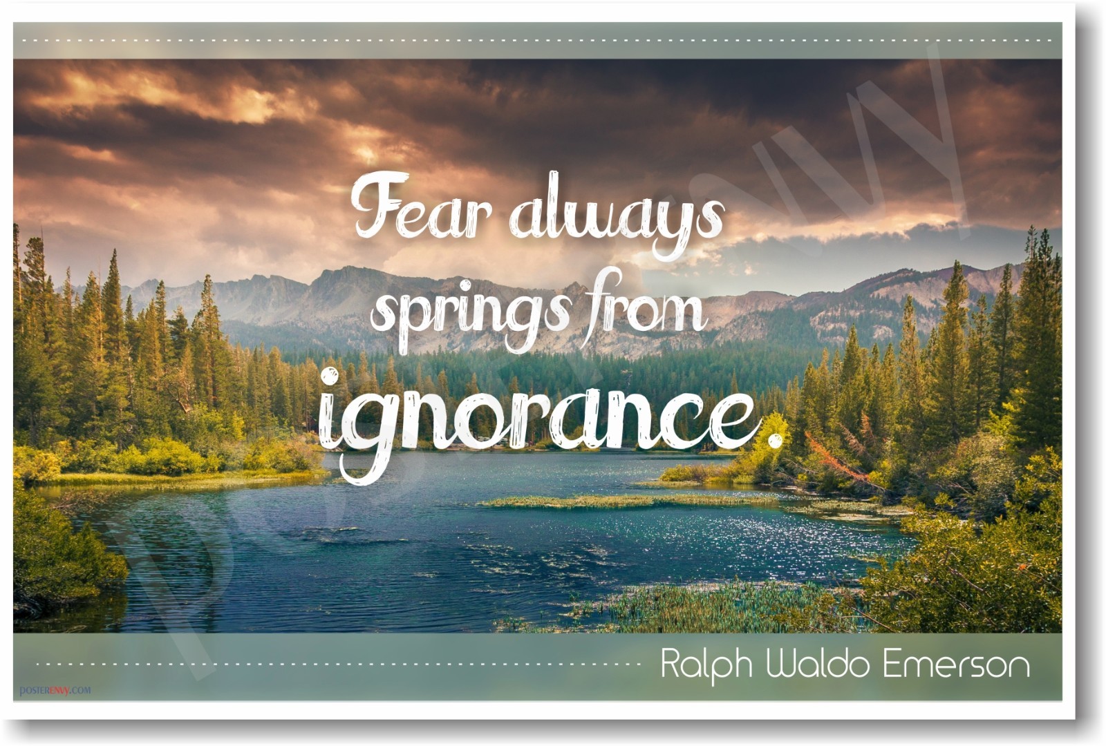 Fear Always Springs from Ignorance - Ralph Emerson - NEW Motivational POSTER